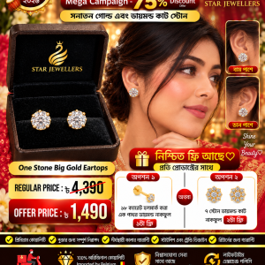 One Stone Big Gold Ear Tops