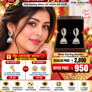 Silver Earrings Jhumka Hoops