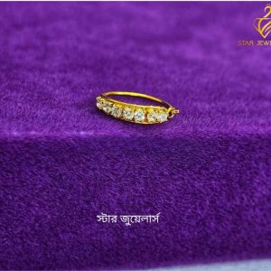 Solid 18K Gold Diamond Type-C Nose Nath