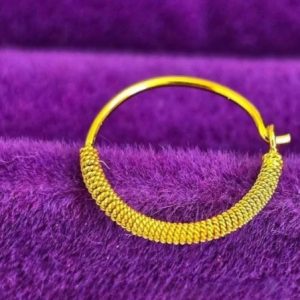 Solid 18K Gold Nose Nath Pipe